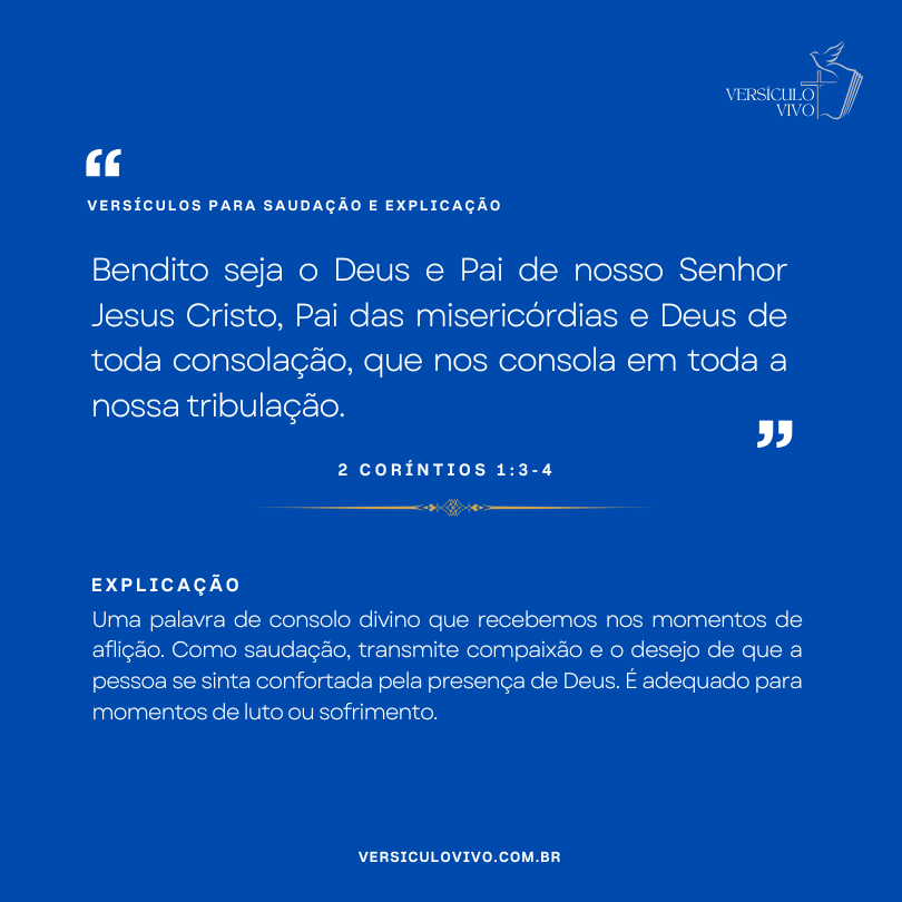 Versículos para saudação e explicação