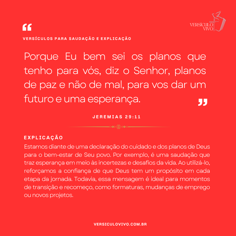 Versículos para saudação e explicação