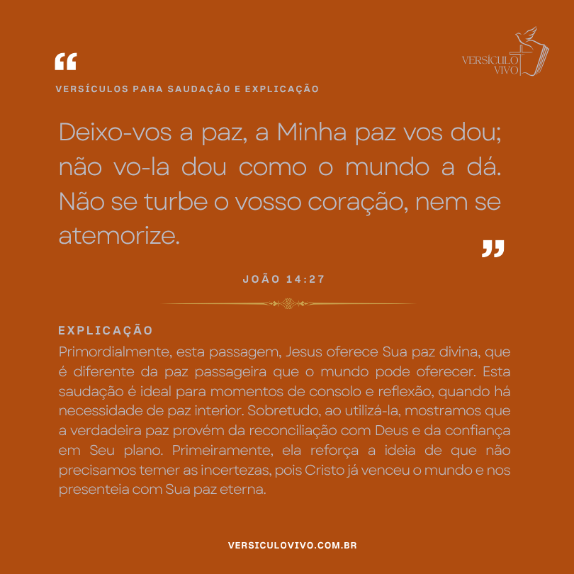 Versículos para saudação e explicação