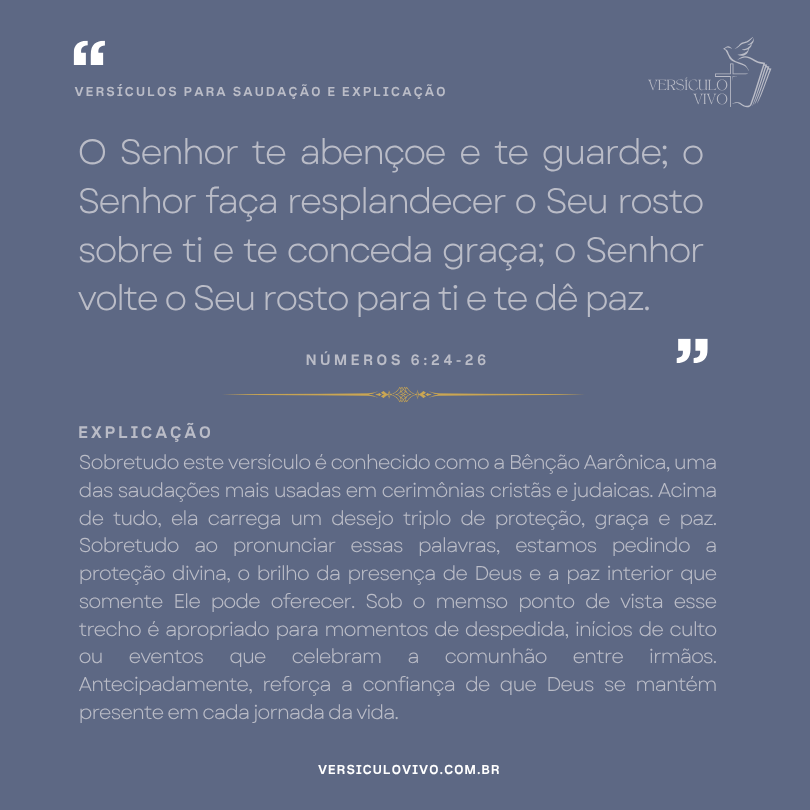 Versículos para saudação e explicação