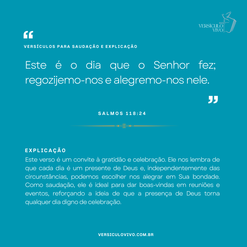 Versículos para saudação e explicação