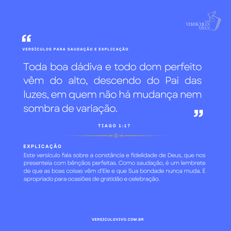 Versículos para saudação e explicação