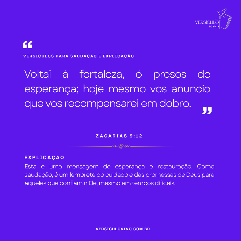 Versículos para saudação e explicação
