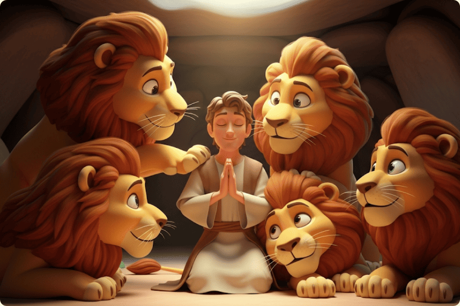 Histórias Bíblicas Infantil Daniel na Cova dos Leões