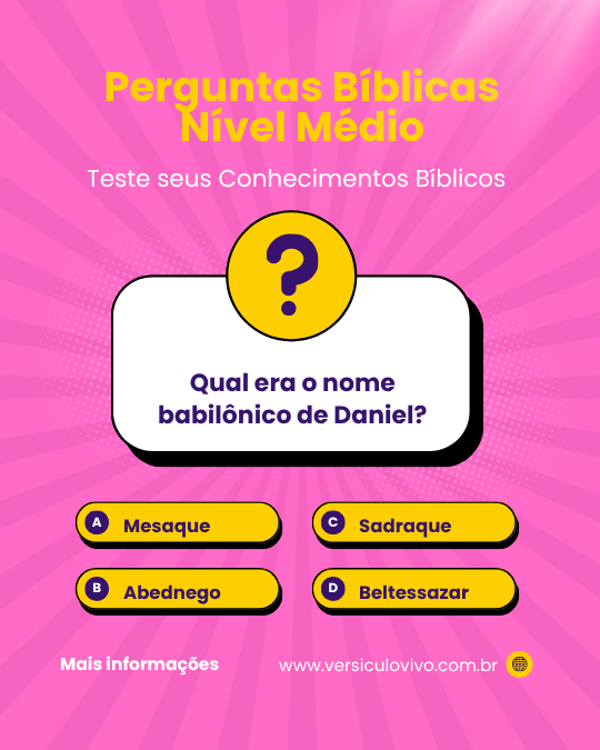 Perguntas Bíblicas Nível Médio