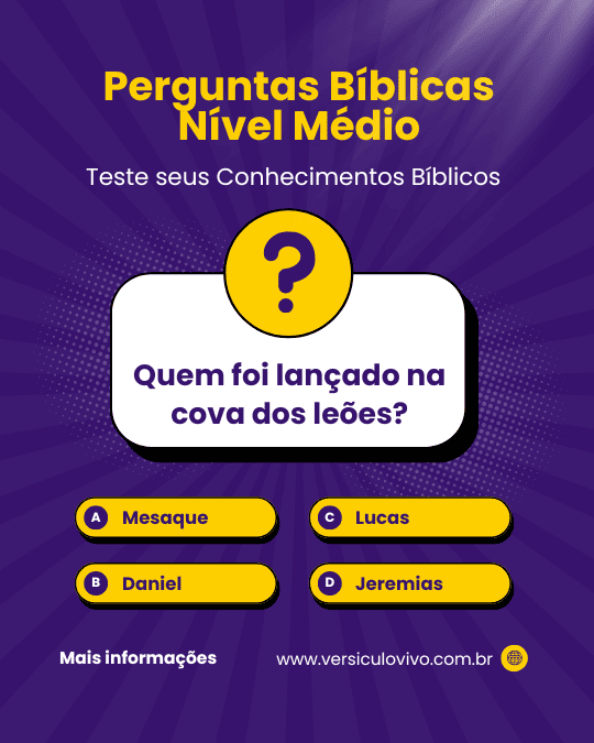 Perguntas Bíblicas Nível Médio