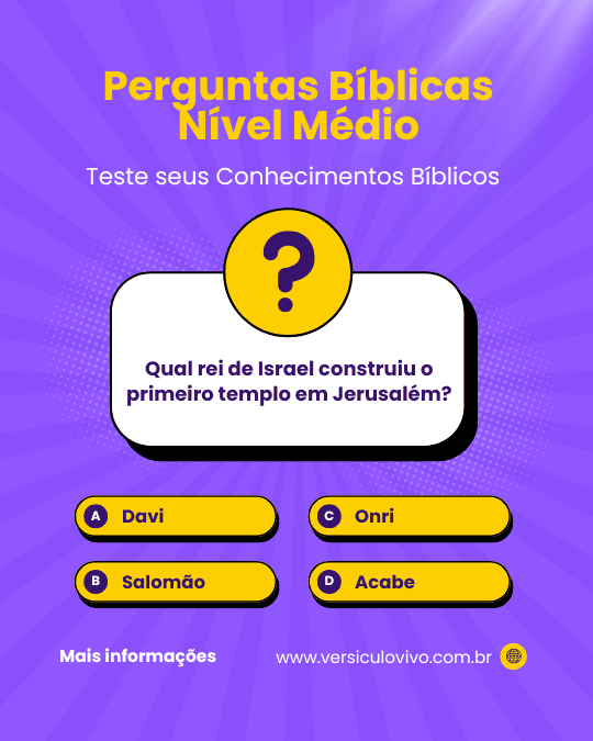 Perguntas Bíblicas Nível Médio