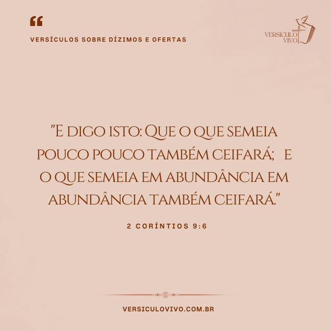 Versículos sobre Dízimos e Ofertas