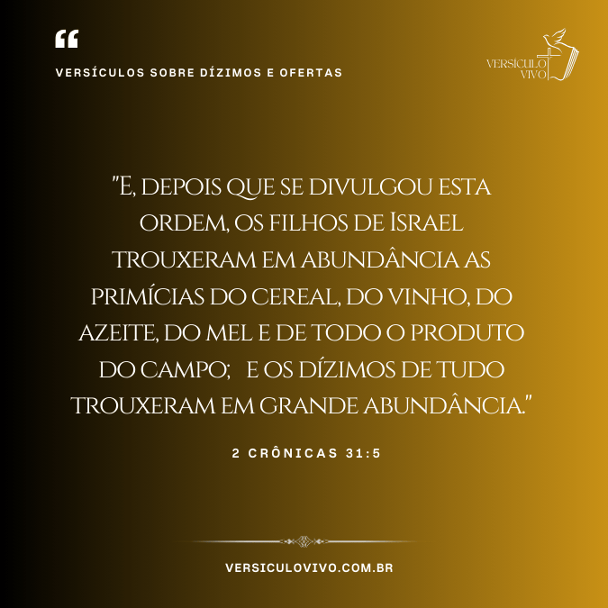 Versículos sobre Dízimos e Ofertas