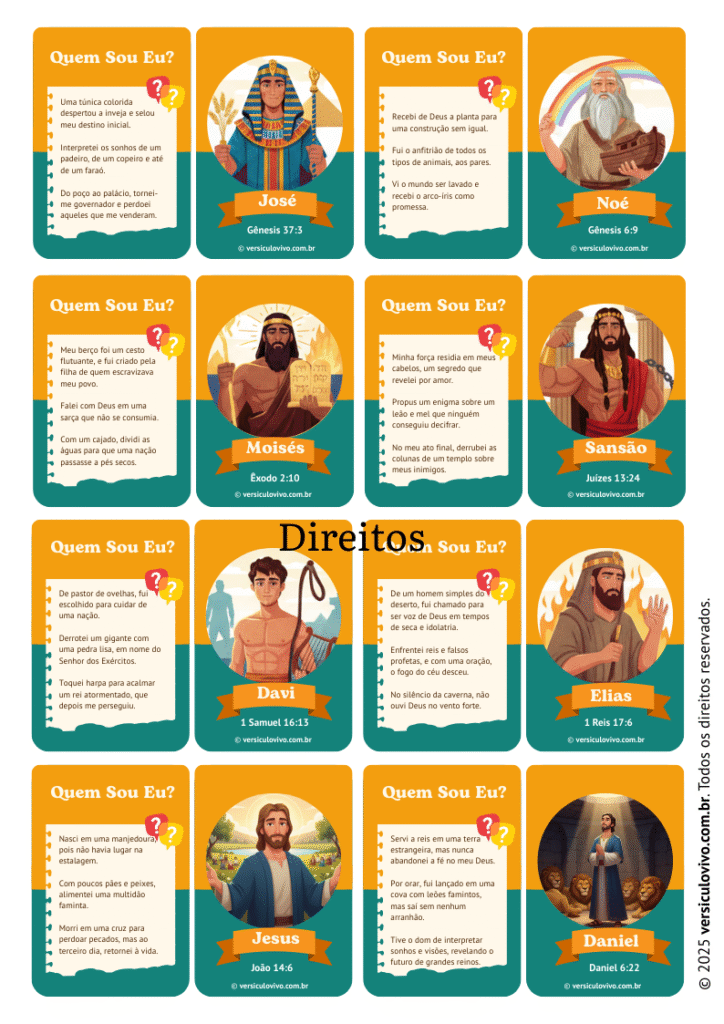 Jogo Quem Sou eu Bíblico para Imprimir