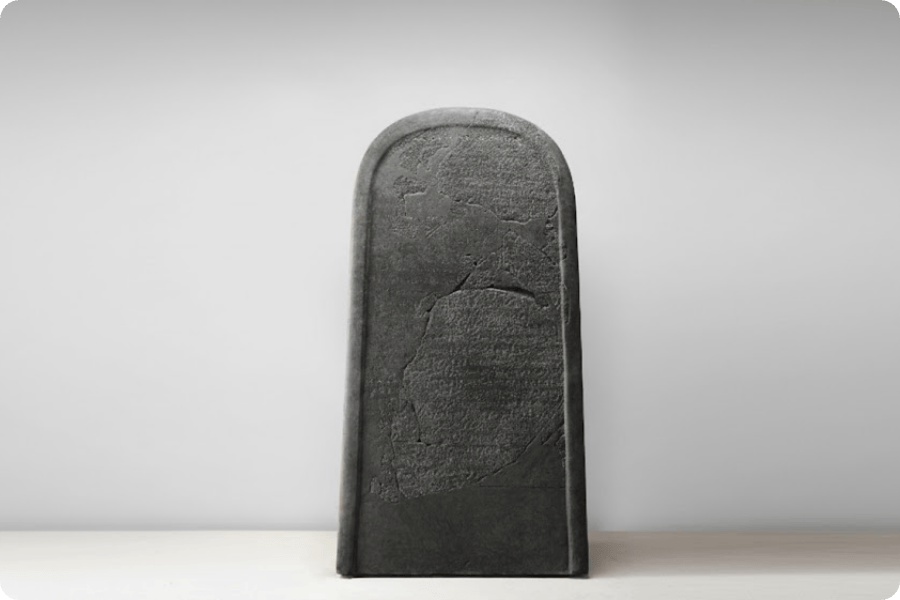 Estela de Mesha em exposição no Museu do Louvre.