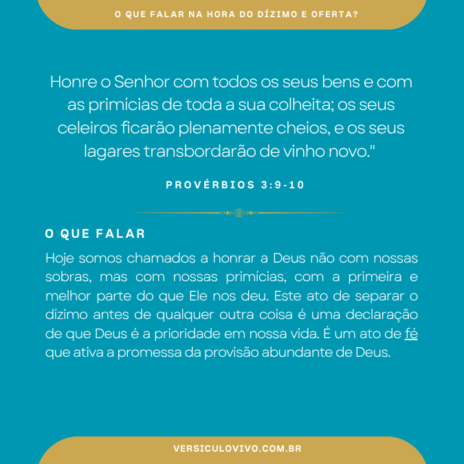 O que falar na hora do Dízimo e Oferta?