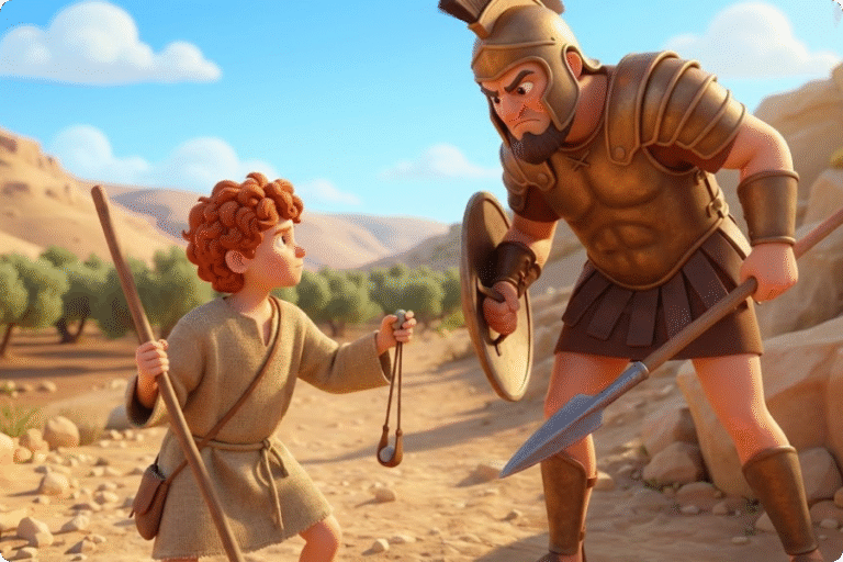 A história de Davi e Golias explicada para crianças