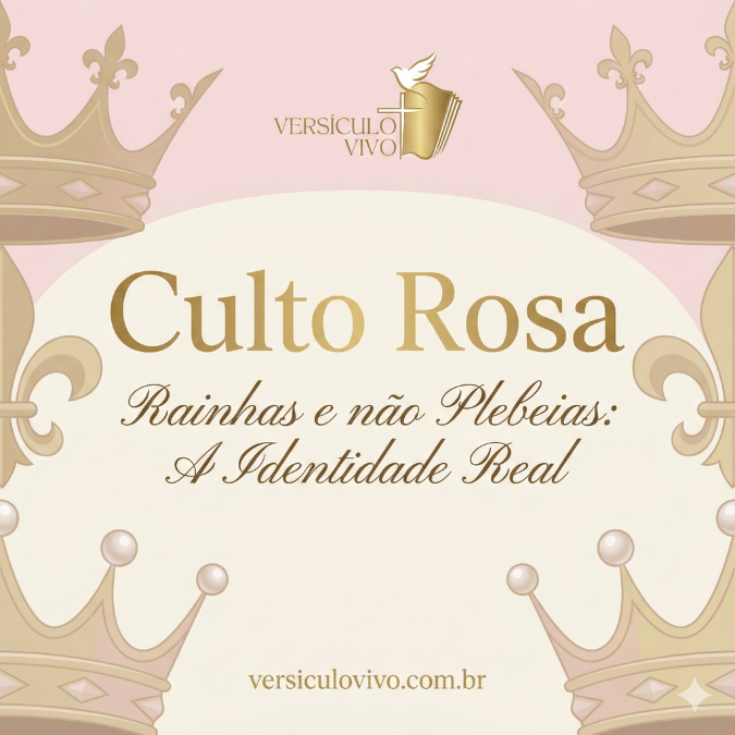 Convite Culto Rosa Tema Identidade Real