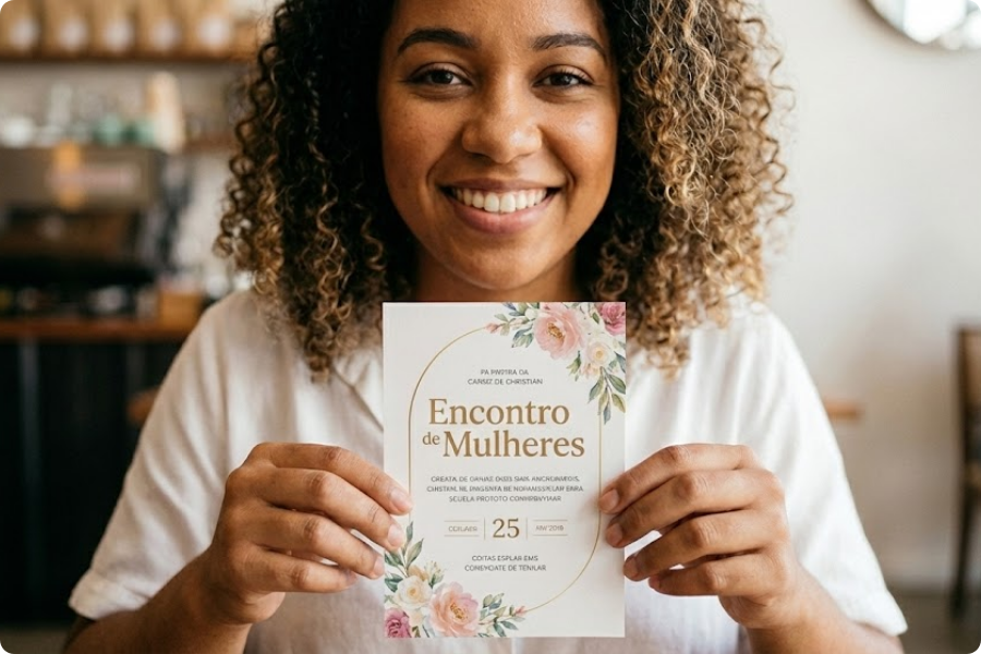 Convite para encontro de mulheres