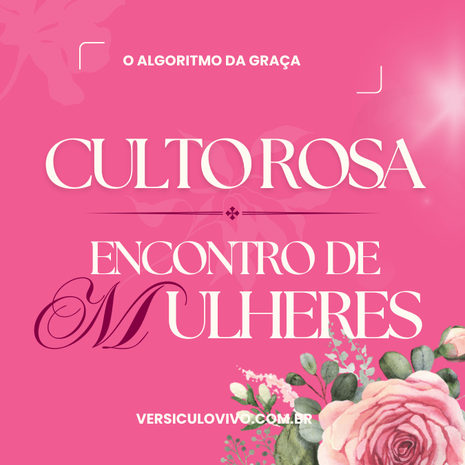Convite Culto Rosa Tema O Algoritmo da Graça