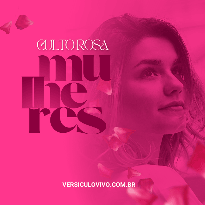 Convite Culto Rosa Tema Restaurando a Saúde