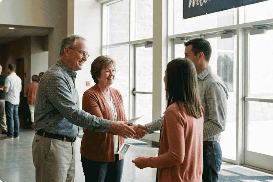 Saudação para visitantes na igreja: Versículos de boas-vindas