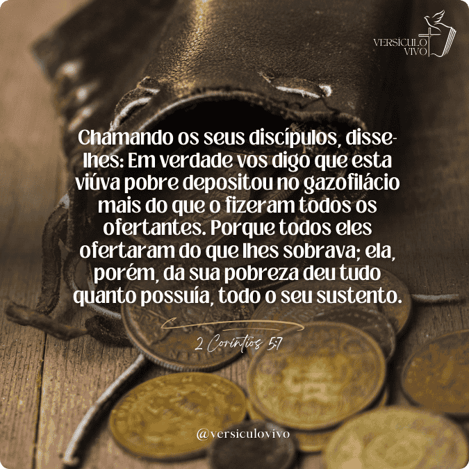 Versículo de oferta com explicação sobre a viúva pobre