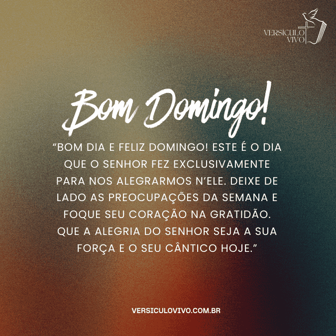 Mensagem bíblica de bom dia domingo