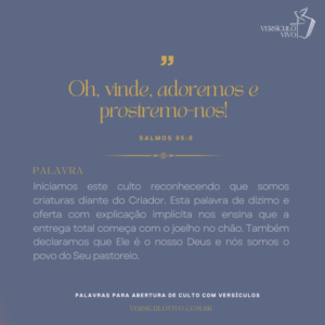 75 palavras para abertura de culto com versículos