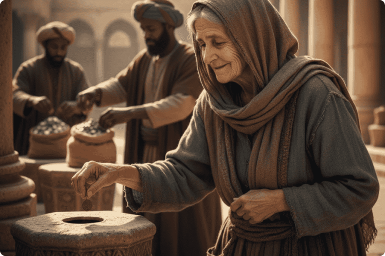 A história da oferta da viúva pobre na Bíblia (com explicação)