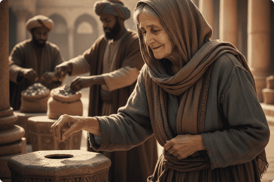 A história da oferta da viúva pobre na Bíblia (com explicação)