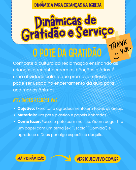 Dinâmica para Crianças na Igreja