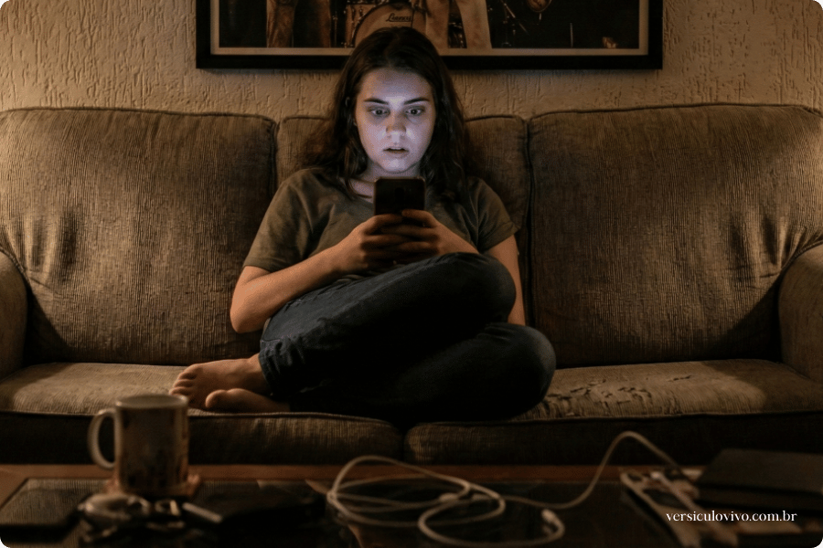 Menina mexendo no celular