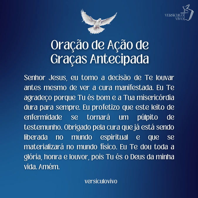 Oração de Ação de Graças Antecipada