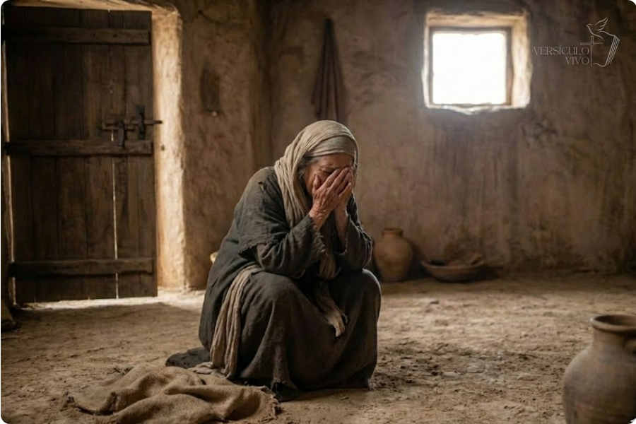 Viúva chora a perda do marido